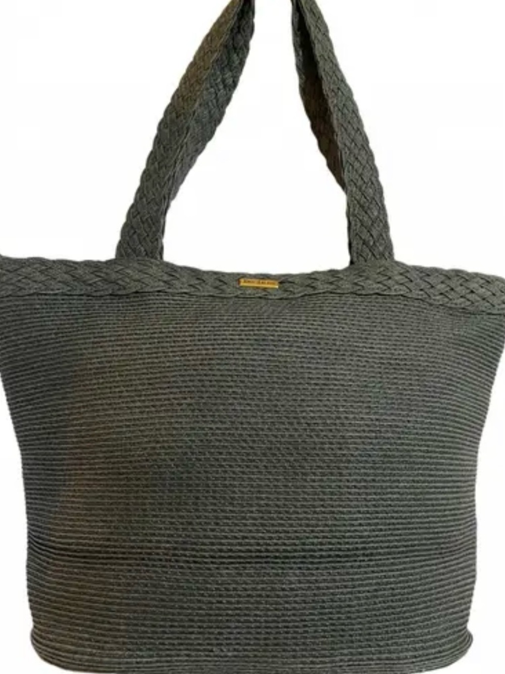Vintage Eric Javits Black Woven Tote Bag Large Shoulder Handbag Resort Travel